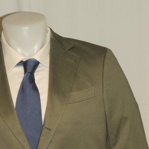 Knot Standard Solid Green Khaki Custom Made Three Roll Two Suit 38R